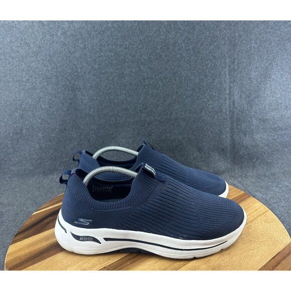 Skechers Womens Go Walk Arch Fit Iconic 124409 Blue Running Shoes Sneakers Sz 11 - Picture 1 of 11